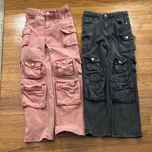 Fashion Nova Kids Cargo Pants - Pink and Black